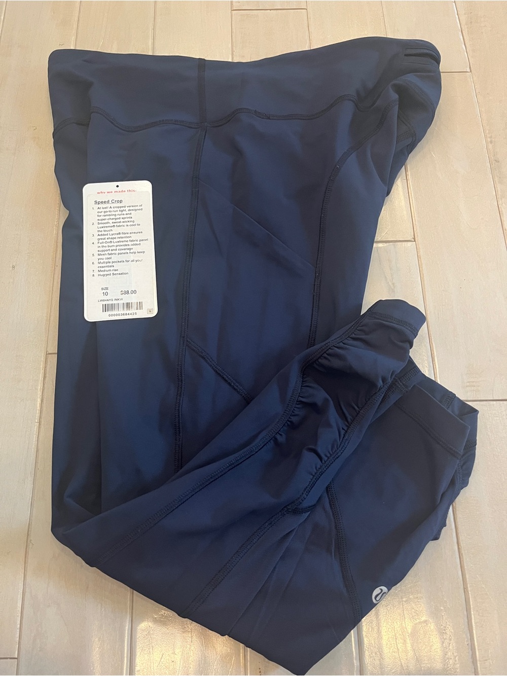 Lululemon Speed Crop Inkwell size 10